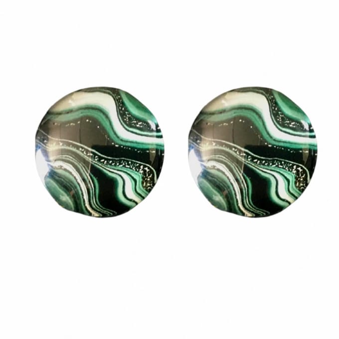 Clip oorbellen- Barbera- 2 cm- zwart-groen