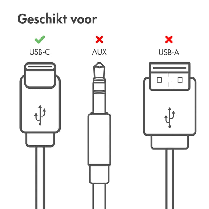 Accezz Oordopjes - Bedrade oordopjes - USB-C aansluiting - Zwart