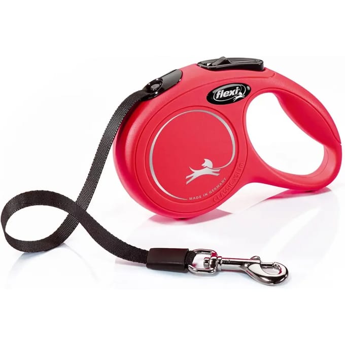 Flexi New Classic Tape - Hondenriem - Rood - S - 3 m (<12 kg)