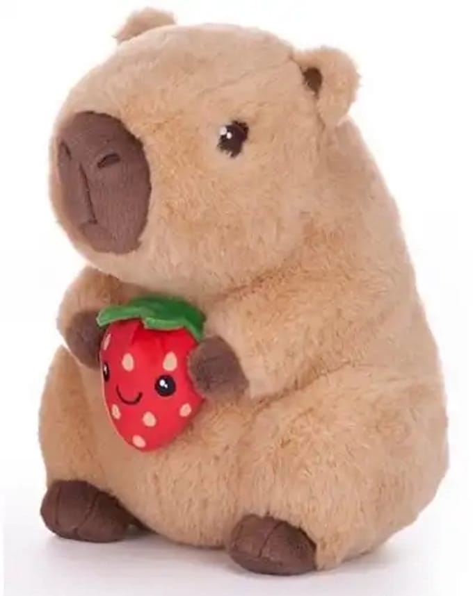 Capibara met Kleine Aardbei Pluche Knuffel 26 cm