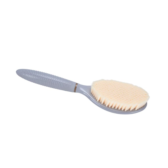 Douche Voetscrubber Voetwasborstel Draagbaar Gebogen Kop Schrobborstel voor Badkamer Grijs wit