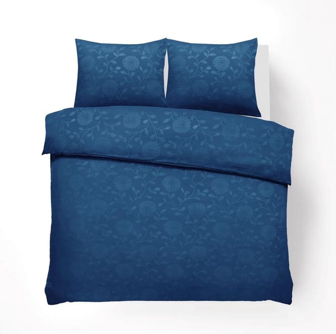 Husch Dekbedovertrek - Embossed Flower - 240x200/220 - Blauw