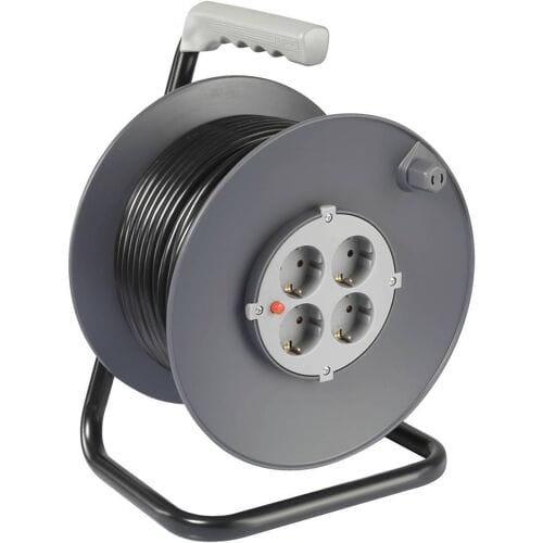 Sygonix SY-5655926 Kabelhaspel 25 m Zwart Randaarde stekker