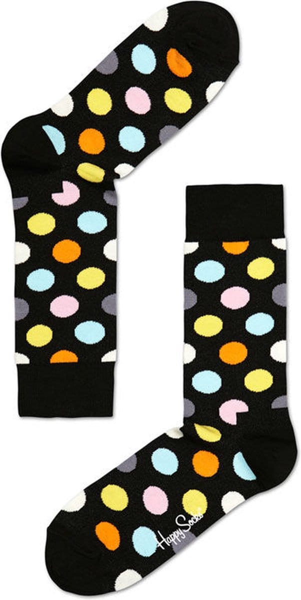 Happy Socks unisex sokken big dot disco zwart