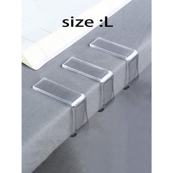 Plastic Transparante Tafelkleedklem Tafelkleed Antislip Klem L-8pcs transparant