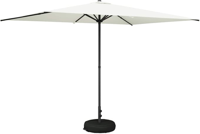 vidaXL - Tuinparasol - met - voet - Rechthoekig - 2 - x - 3 - m - Polyester - Crèmekleurig
