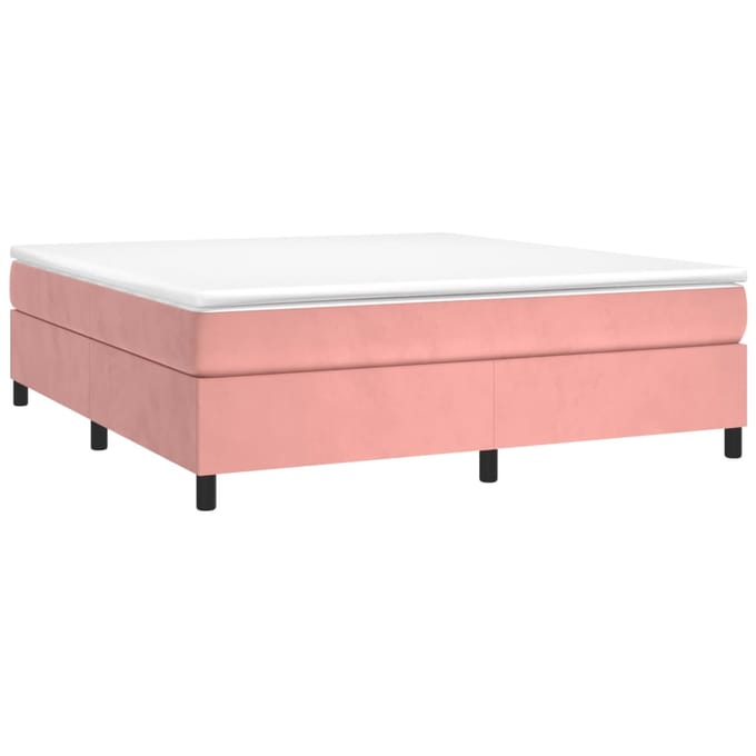 vidaXL - Boxspring - bed - fluweel - roze - 180x200 - cm