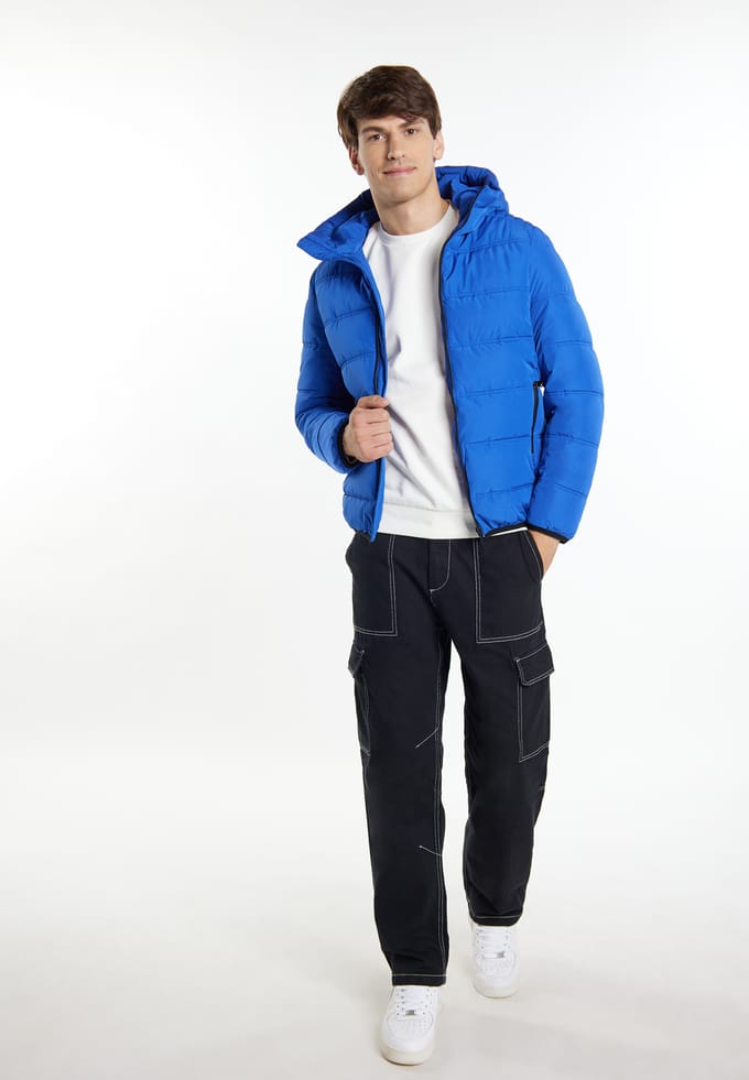 Mo Gewatteerd winterjack Heren blauw