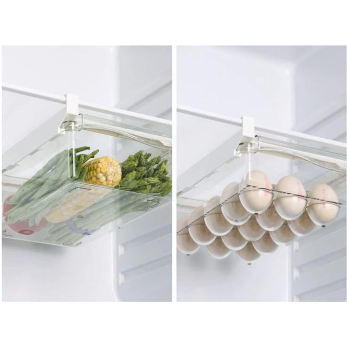 Koelkastlade Stijl Voedselopbergdoos, Fruitverpakkingsmachine, Schapdrager, Schuifbare Plastic Kookcontainer