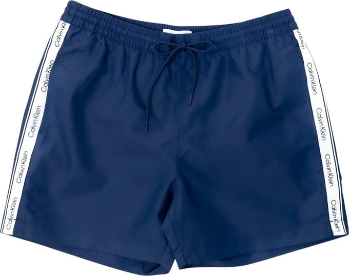 Calvin Klein Medium Drawstring Heren Zwembroek - Signature Navy - Maat L