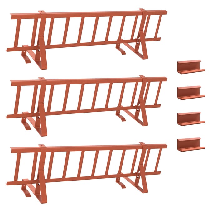 vidaXL - Dak - sneeuwbeschermer - Rood - 300 - x - 29,5 - x - 34,5 - cm - Staal