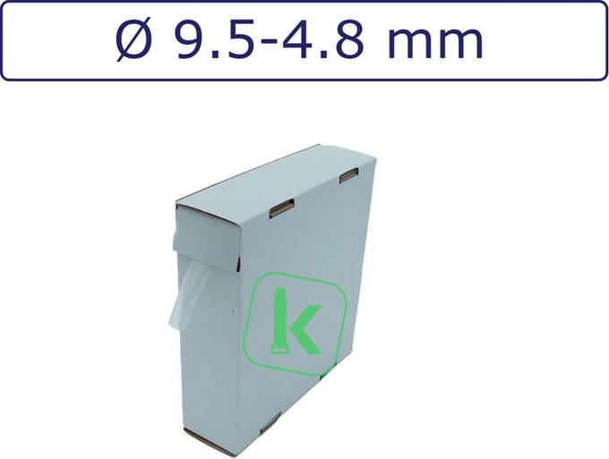PRO-TIE® - Krimpkous 9,5-4,8 mm Transparant Dunwandig krimpverhouding 2:1 (Box 10 meter) - PRO-TIE