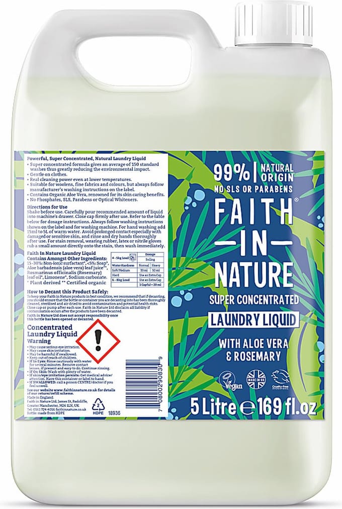 Faith in Nature - Vloeibaar Wasmiddel - 5L