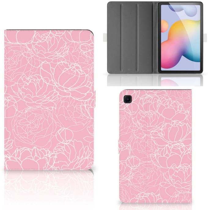 Samsung Galaxy Tab S6 Lite | S6 Lite (2022) Tablet Cover White Flowers