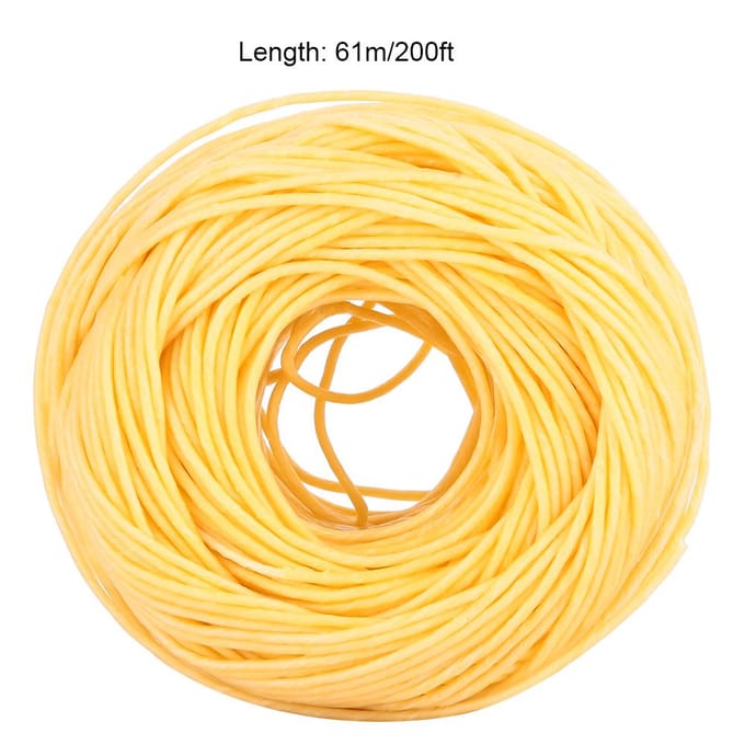 Vezelpit Natuurlijke Bijenwaskaars Pit DIY 200 Voet Geurkaars Pit (Licht) yellow