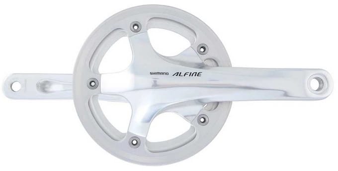 Crankstel Shimano Alfine S501 170/45 Single Cg met Cups - Zilver