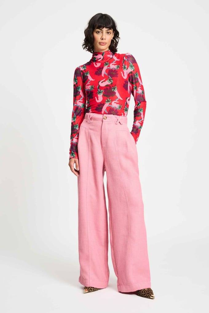 POM Amsterdam Pants - Bouclé Sweet Pink Taglia: 40 | Pantaloni Outlet | Donna | Rosa