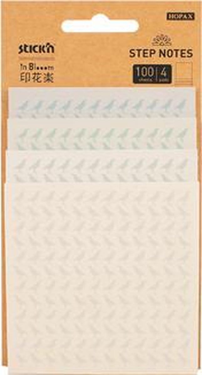Stick'n Magic Pad Scrum - Step Notes 4 Maten - Vogel - Pastel Bedrukt - 100 Notes