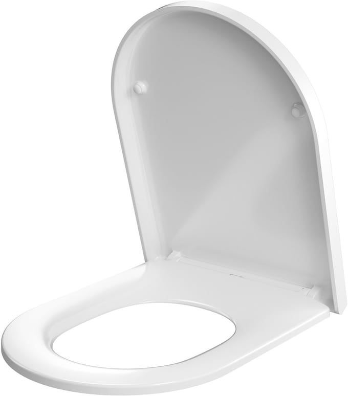 Anycee Max Toiletbril - D-vorm - WC Bril - Duroplast - Met Deksel - RVS Bevestiging - Met softclose - Easy Clean functie - Wit