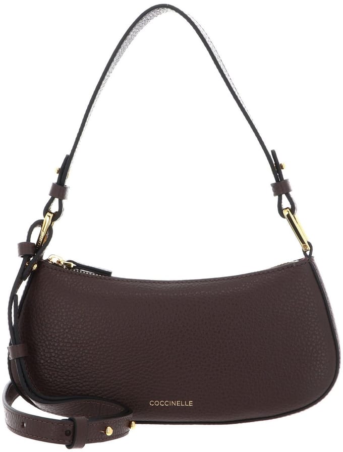 COCCINELLE Leren schoudertas avondtas Merveille Mini Bag Brunette bruine