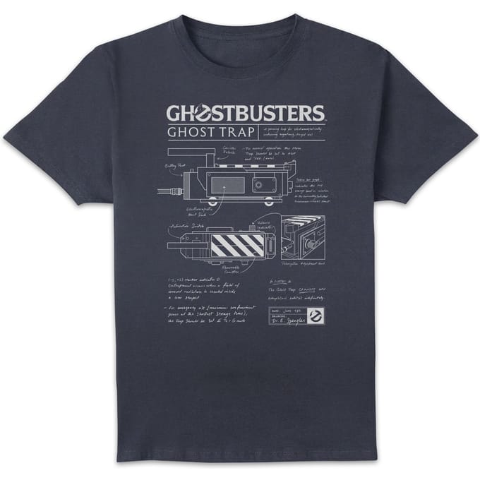 Ghostbusters Ghost Trap Schematic Men's T-Shirt - Navy - S
