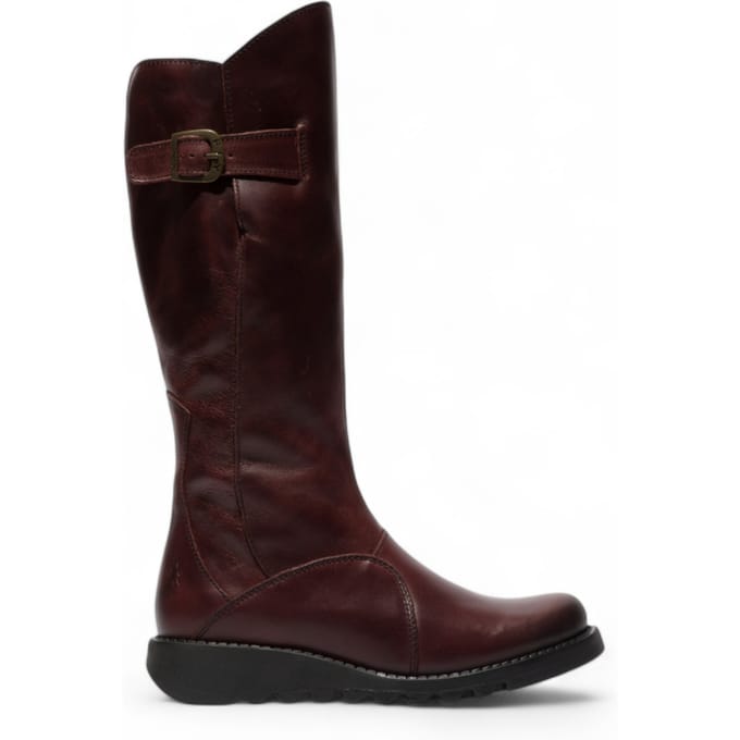 Fly London Dames MOL 2 Leren Wedge Heel Kniehoge Laarzen met Ritssluiting