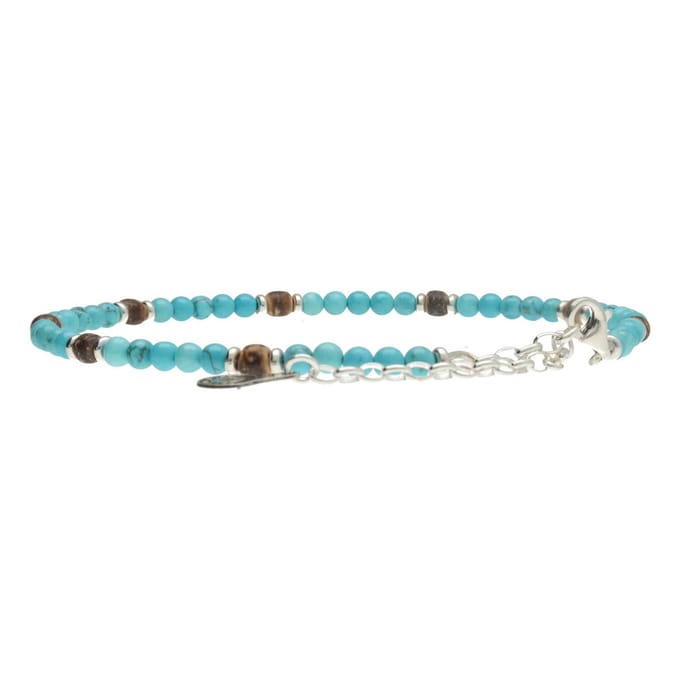 Bela Donaco - Enkelbandje Bohemian B4 – Turquoise – Sterling Zilver