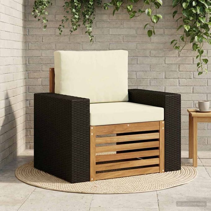 vidaXL - Buiten - Midden - Sofa - Naturel