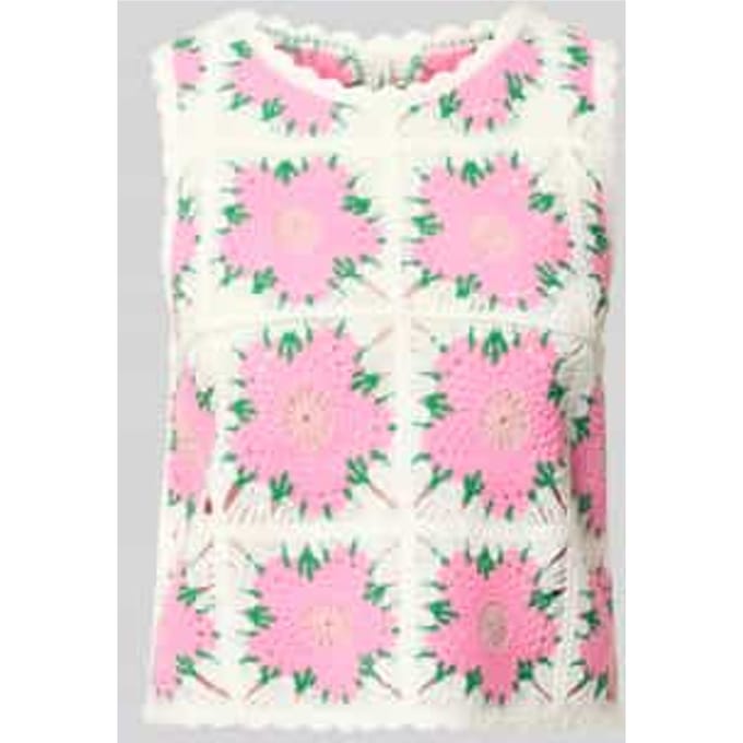 boxy fit knitwear-top met all-over motief model 'EMMA'