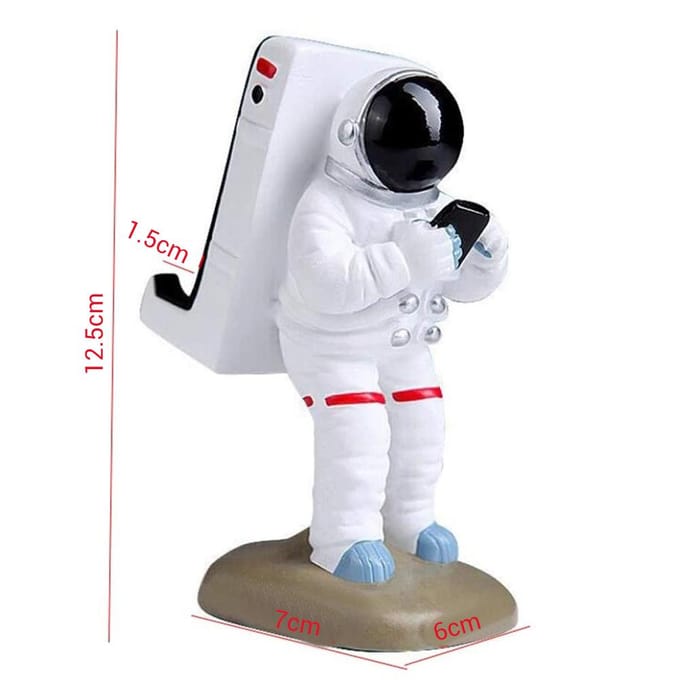 Support de téléphone astronaute Support de téléphone portable de bureau Support pour tablettes blanc