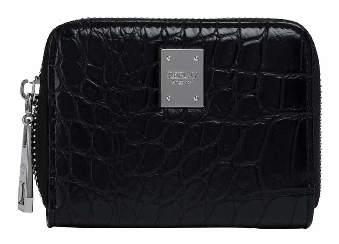 REPLAY portemonnee Zip Around Wallet Black zwart