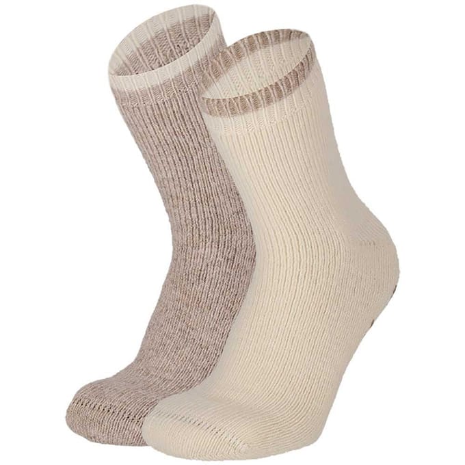 Wollen huissokken dames - 2-Pack - Beige / 39/42
