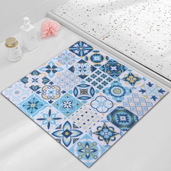 Antislip Douchemat met Loofah - Zacht Comfort, Sneldrogend, PVC, 60 x 60 cm
