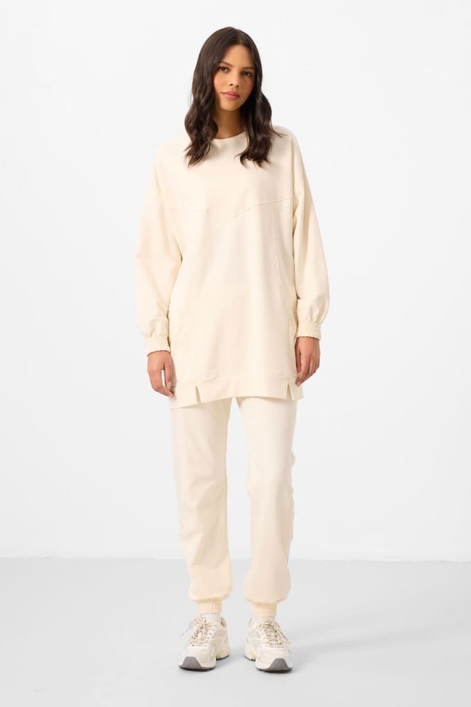 Oversized Fleece Sweatshirt en Broek Set