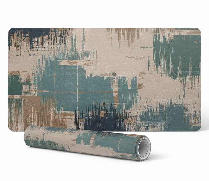 Bureauonderlegger met afbeelding voor thuis en op kantoor, abstracte textuur, 90x45 cm
