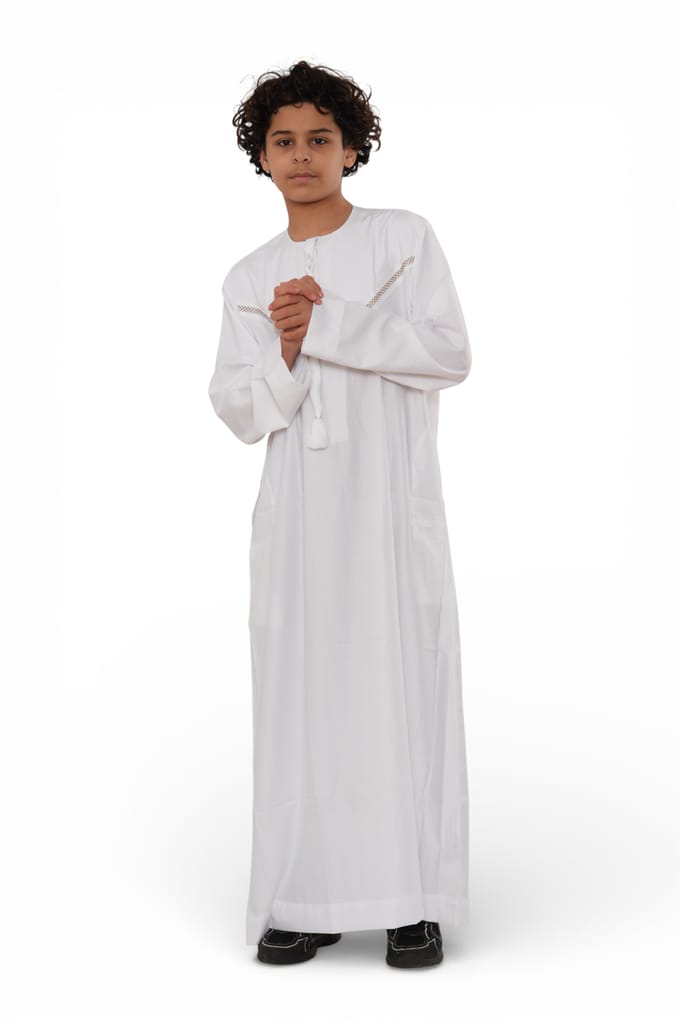 Kinderen jongens Eid witte Marokkaanse Thobe gewaad Djellaba Ramadan Eid Jubba- K-HM10