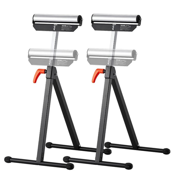 2 Stuks Houtbewerking Roller Stands Maximaal Belastbaar 135 lb Verstelbaar 26.8-42.5 in