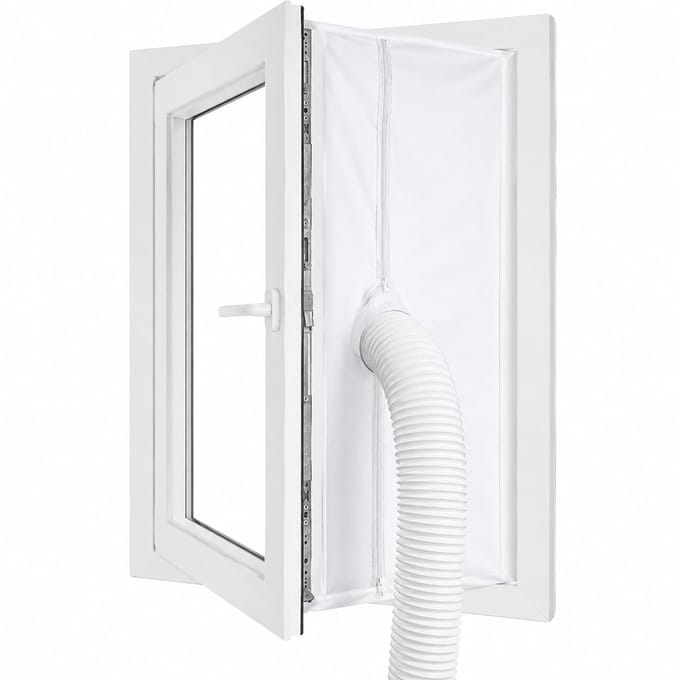 VHV - Airco Raamafdichting 400 cm - Raamkit voor Mobiele Airco - Polyester Wit - Voor Raam