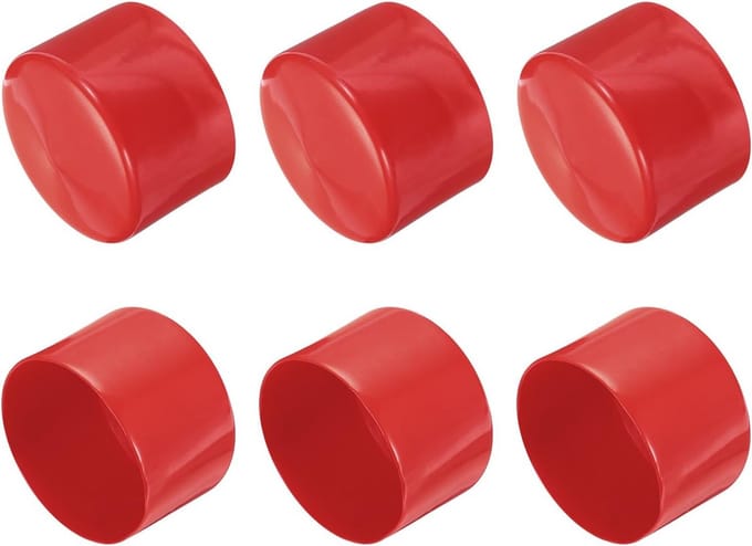 6x Universele Rubberen Eindkappen 80mm voor Meubelpoten en Staven - Rood