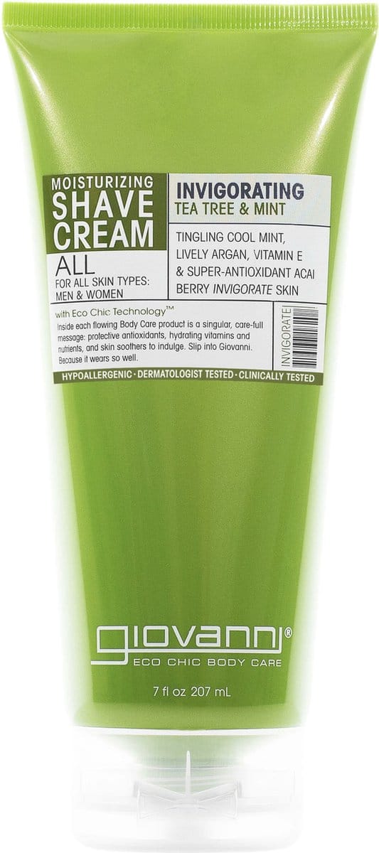 Giovanni Cosmetics - Moisturizing Shave Cream Tea Tree & Mint (Invigorating) - 207 ml