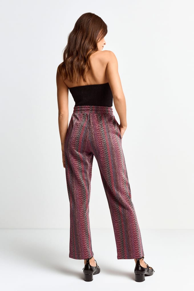 Rich & Royal Jacquard Suit Pants Ruby Red Taglia: XS | Pantaloni da completo Outlet | Donna | Rosso