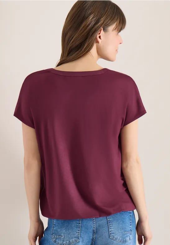 Blouse met korte mouwen en structuurmix