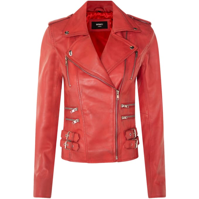 Dames leren Brando bikerjack-Loddon