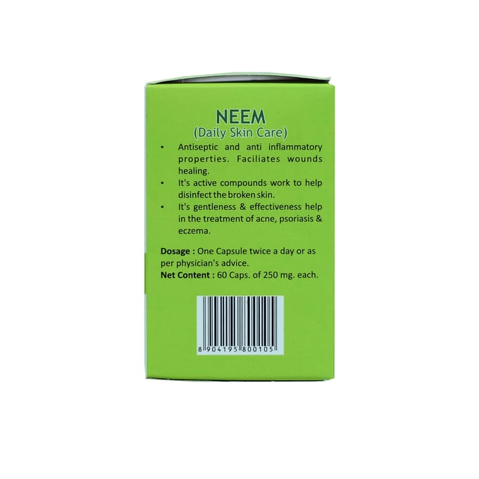 Nîmes (60 gélules, 250 mg), Capsules de Neem, Nidco white