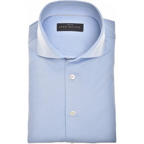 John Miller Overhemd Plain Jersey Cotton Stretch Licht Blauw / male