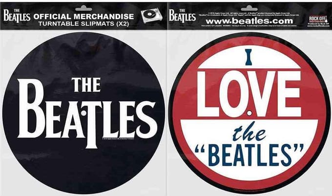 The Beatles - Drop T Logo & Love Platenspeler Slipmat - Multicolours