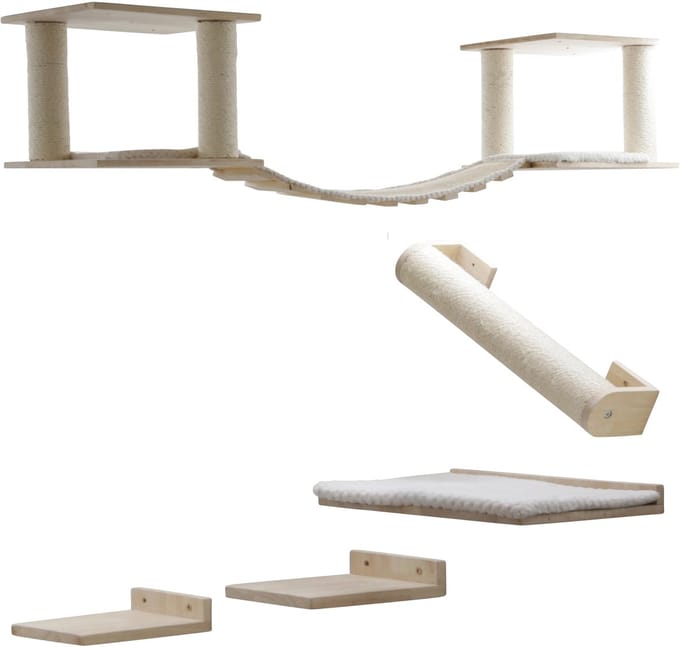 Kattenspeelplaats Top XL, treeplank, ligplank, hangbrug, ligvlak, 15 x 22 cm EU