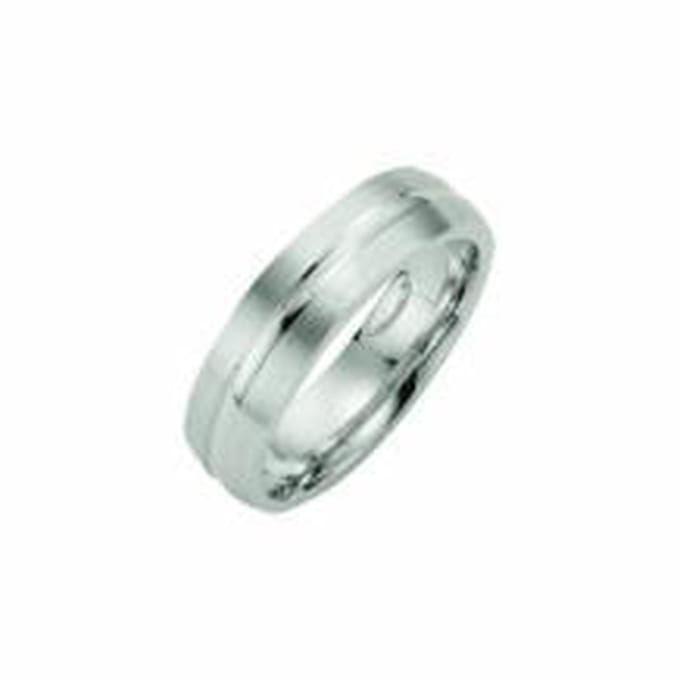 Kiss Me ring zilver mat met hoogglans lijn KM139 maat 64