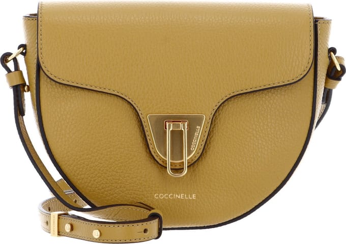 COCCINELLE Leren Schoudertas Avondtas Beat Soft Crossover Bag Citronella Mosterdgeel