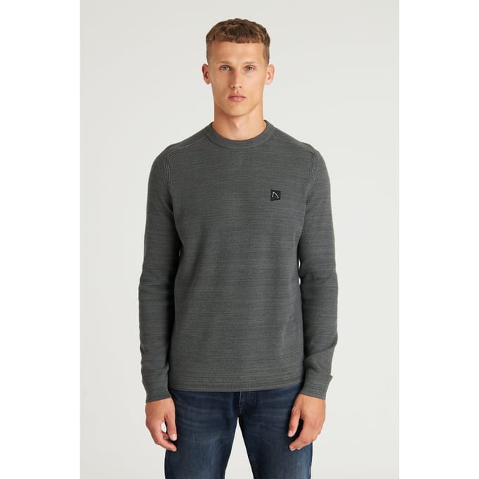 CHASIN Basal Mixed Pullover Volcanic Ash Maat: S | Sweaters Outlet | Heren | Grijs